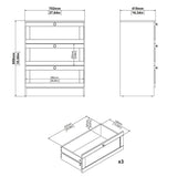Wooden Chest Of 3 Drawers - Brande