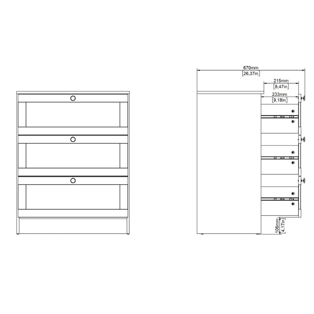 Wooden Chest Of 3 Drawers - Brande