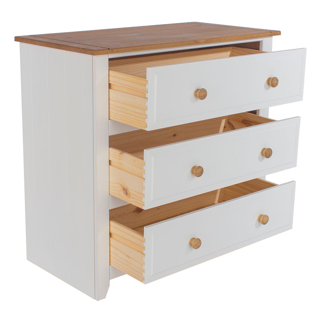 Wooden Chest Of 3 Drawers - Capri