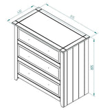 Wooden Chest Of 3 Drawers - Capri