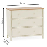 Wooden Chest Of 3 Drawers - Coxmoor