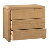 Wooden Chest Of 3 Drawers - Curve