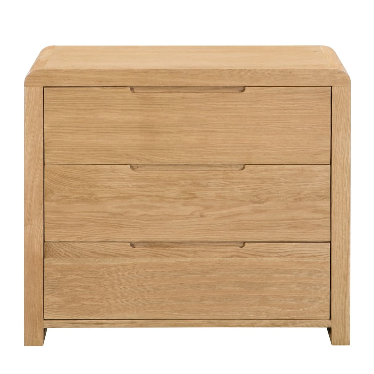 Wooden Chest Of 3 Drawers - Curve