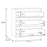 Wooden Chest of 3 Drawers - Edmore
