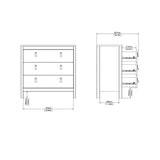 Wooden Chest Of 3 Drawers - Madrid