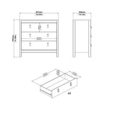 Wooden Chest Of 3 Drawers - Madrid