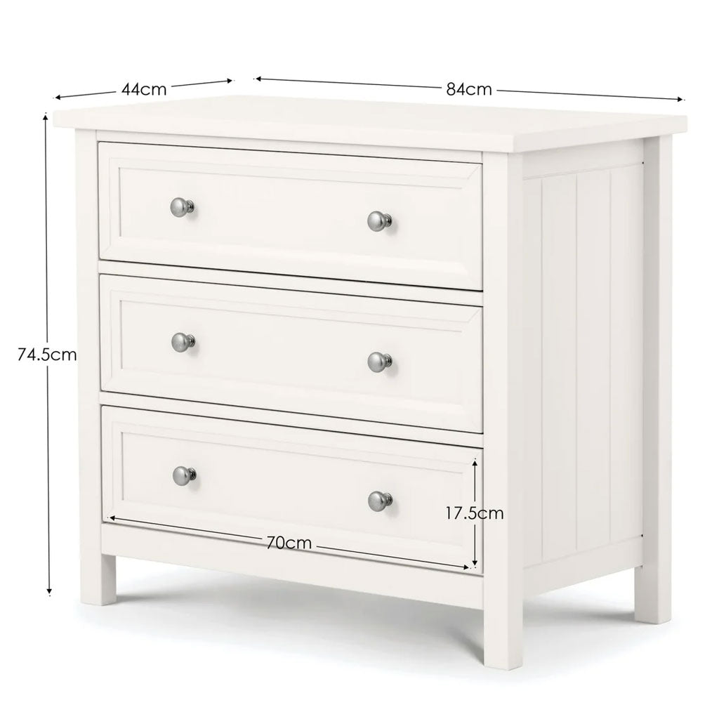 Wooden Chest Of 3 Drawers - Maine