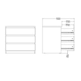 Wooden Chest Of 3 Drawers - Naia