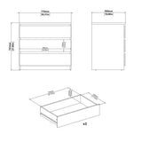 Wooden Chest Of 3 Drawers - Naia