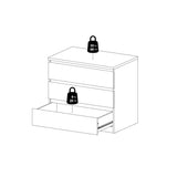 Wooden Chest Of 3 Drawers - Naia