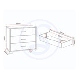 Wooden Chest Of 3 Drawers - Oliver