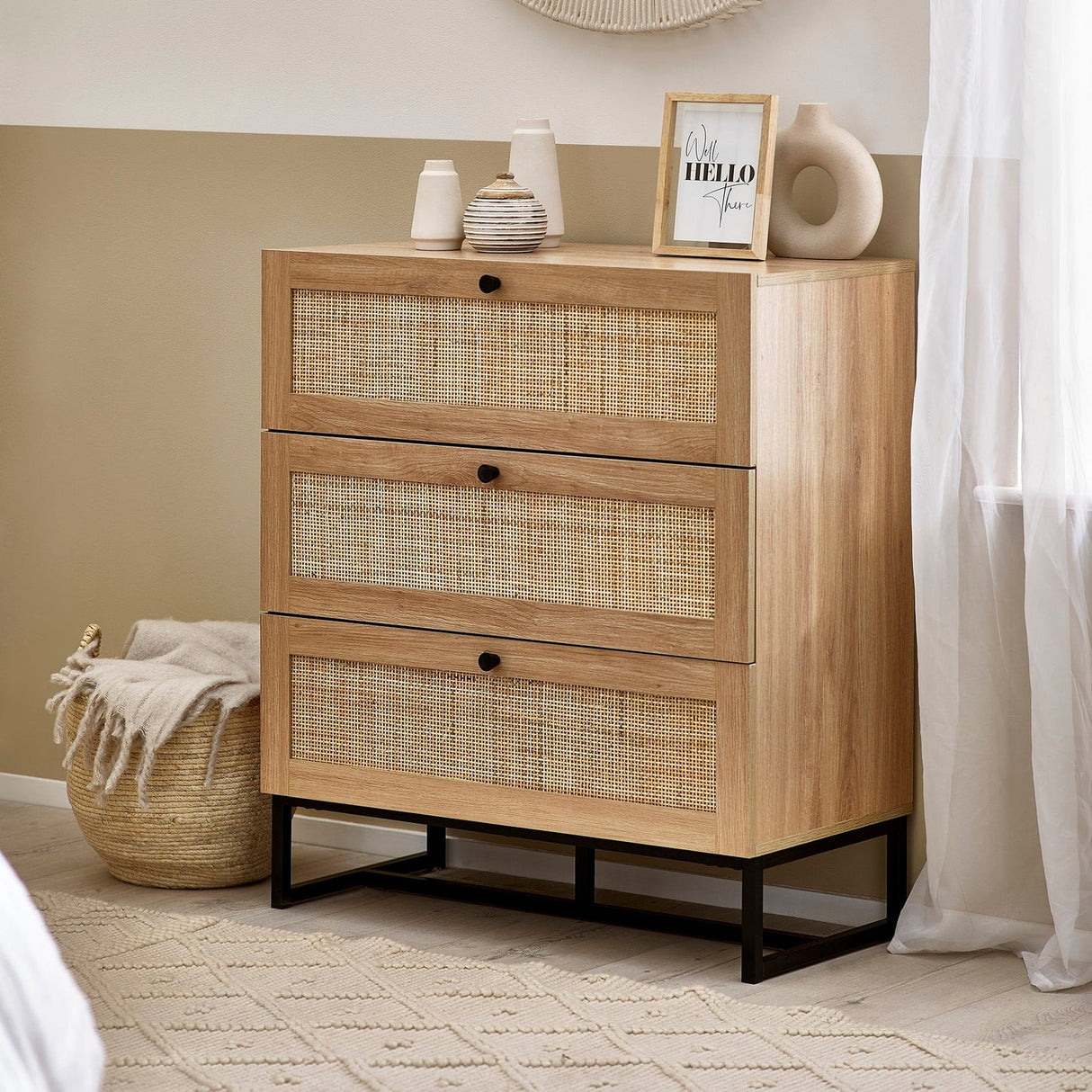 Wooden Chest Of 3 Drawers - Padstow