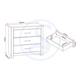 Wooden Chest Of 3 Drawers - Portland