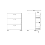 Wooden Chest Of 3 Drawers - Sofia