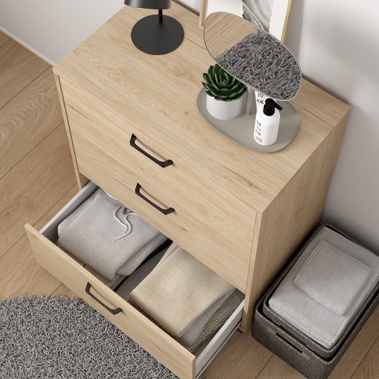 Wooden Chest Of 3 Drawers - Sofia