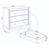 Wooden Chest Of 3 Drawers - Stratford