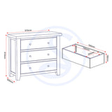 Wooden Chest Of 3 Drawers - Windsor