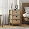 Wooden Chest Of 3 Fabric Drawers 33cm Wide - Velmora