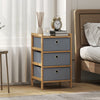 Wooden Chest Of 3 Fabric Drawers 33cm Wide - Velmora