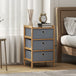 Wooden Chest Of 3 Fabric Drawers 33cm Wide - Velmora