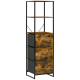 Wooden Chest Of 3 Fabric Drawers 44cm Wide With Steel Frame - Velmora