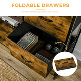 Wooden Chest Of 3 Fabric Drawers 44cm Wide With Steel Frame - Velmora