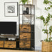 Wooden Chest Of 3 Fabric Drawers 44cm Wide With Steel Frame - Velmora