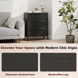 Wooden Chest Of 3 Fabric Drawers 59.5cm Wide - Velmora