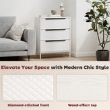 Wooden Chest Of 3 Fabric Drawers 59.5cm Wide - Velmora