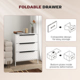 Wooden Chest Of 3 Fabric Drawers 59.5cm Wide - Velmora