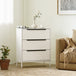 Wooden Chest Of 3 Fabric Drawers 59.5cm Wide - Velmora