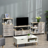 Wooden Chest Of 3 Fabric Drawers 80cm Wide With Steel Frame - Velmora