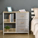 Wooden Chest Of 3 Fabric Drawers 80cm Wide With Steel Frame - Velmora