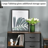 Wooden Chest Of 3 Fabric Drawers 80cm Wide With Steel Frame - Velmora