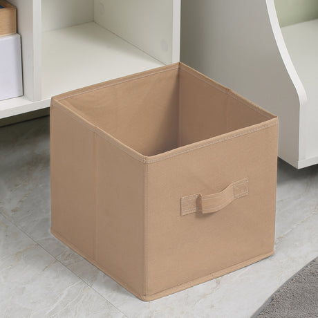 Wooden Chest Of 3 Fabric Drawers 95cm Wide With 6 Cube - Velmora