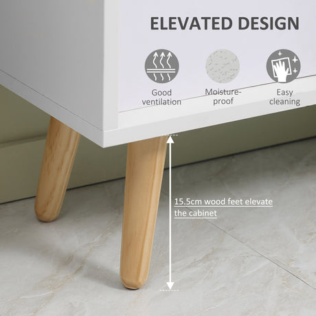 Wooden Chest Of 3 Fabric Drawers 95cm Wide With 6 Cube - Velmora