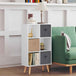Wooden Chest Of 3 Fabric Drawers 95cm Wide With 6 Cube - Velmora