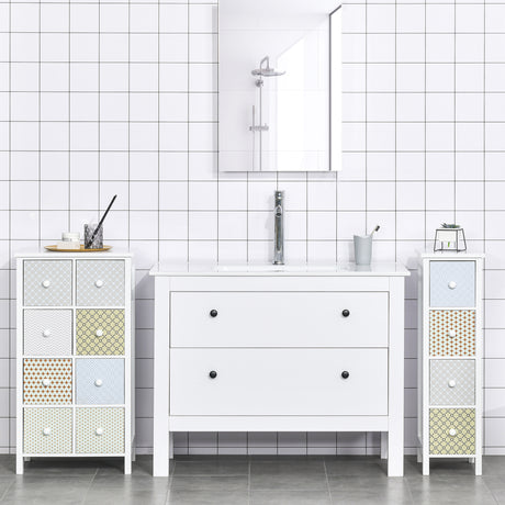 Wooden Chest Of 4 Drawers 25cm Wide - Velmora