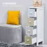 Wooden Chest Of 4 Drawers 25cm Wide - Velmora
