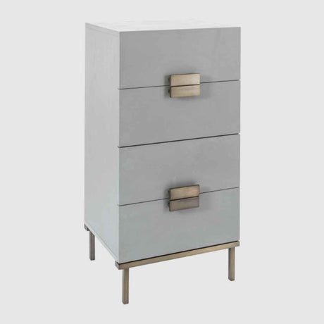 Wooden Chest Of 4 Drawers 50cm Wide Narrow - Lilly