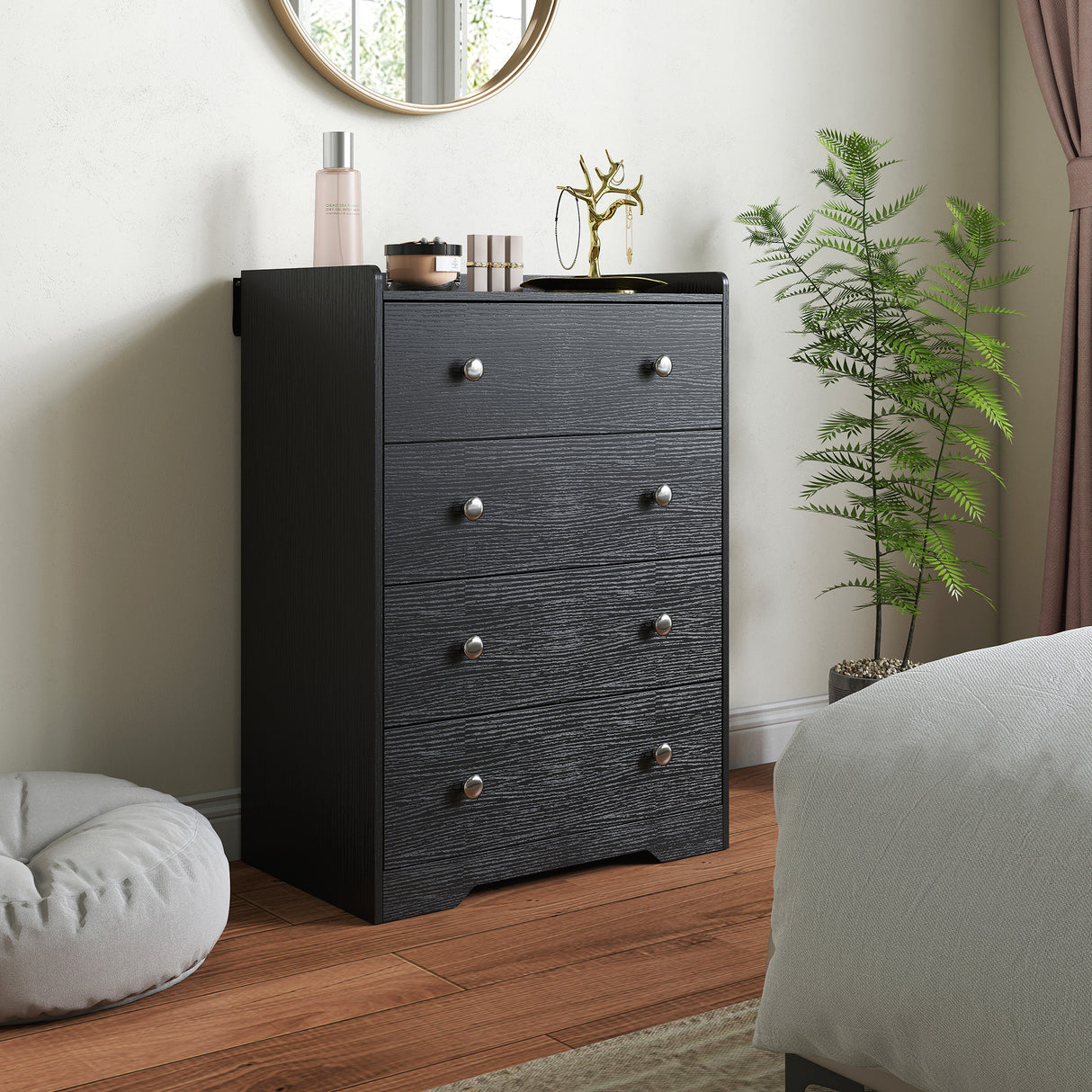 Wooden Chest Of 4 Drawers 60cm W x 37cm D - Velmora