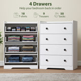 Wooden Chest Of 4 Drawers 60cm W x 37cm D - Velmora