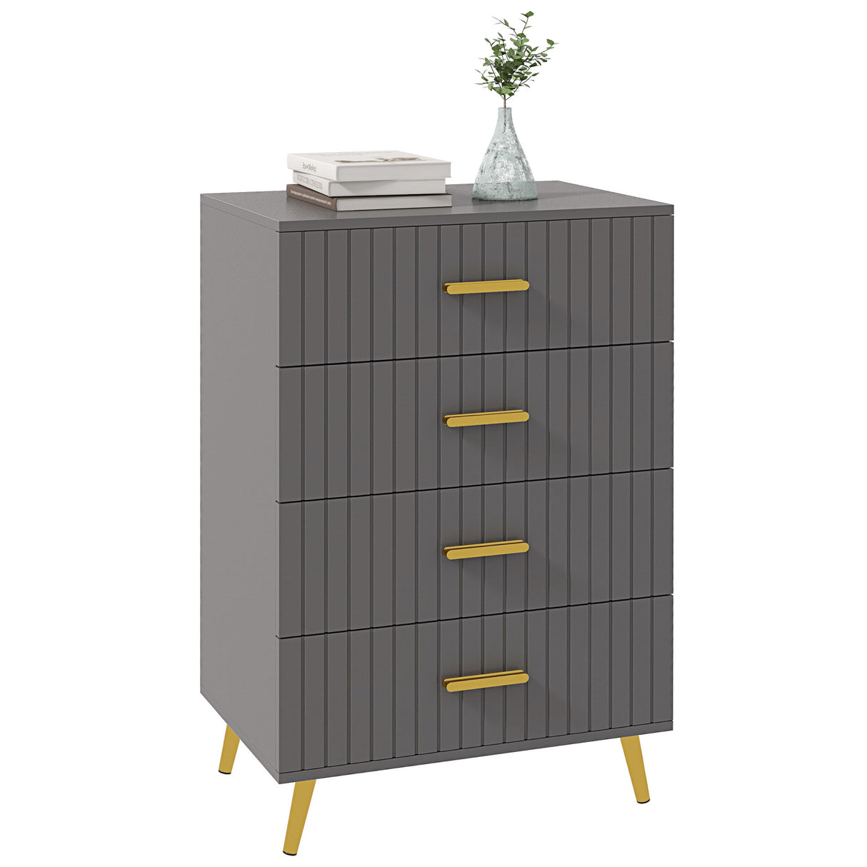 Wooden Chest Of 4 Drawers 60cm Wide - Velmora