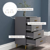 Wooden Chest Of 4 Drawers 60cm Wide - Velmora