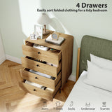 Wooden Chest Of 4 Drawers 60cm Wide With Black Metal Legs - Velmora