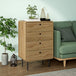 Wooden Chest Of 4 Drawers 60cm Wide With Black Metal Legs - Velmora
