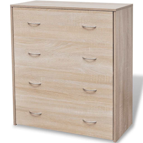Wooden Chest Of 4 Drawers 60cm Wide With Handle - Vantage Home