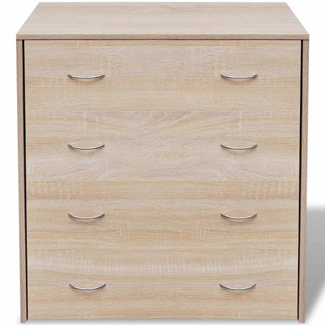 Wooden Chest Of 4 Drawers 60cm Wide With Handle - Vantage Home