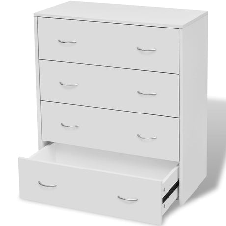 Wooden Chest Of 4 Drawers 60cm Wide With Handle - Vantage Home