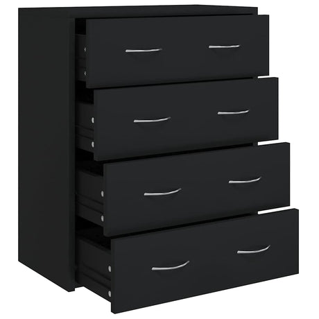 Wooden Chest Of 4 Drawers 60cm Wide With Handle - Vantage Home